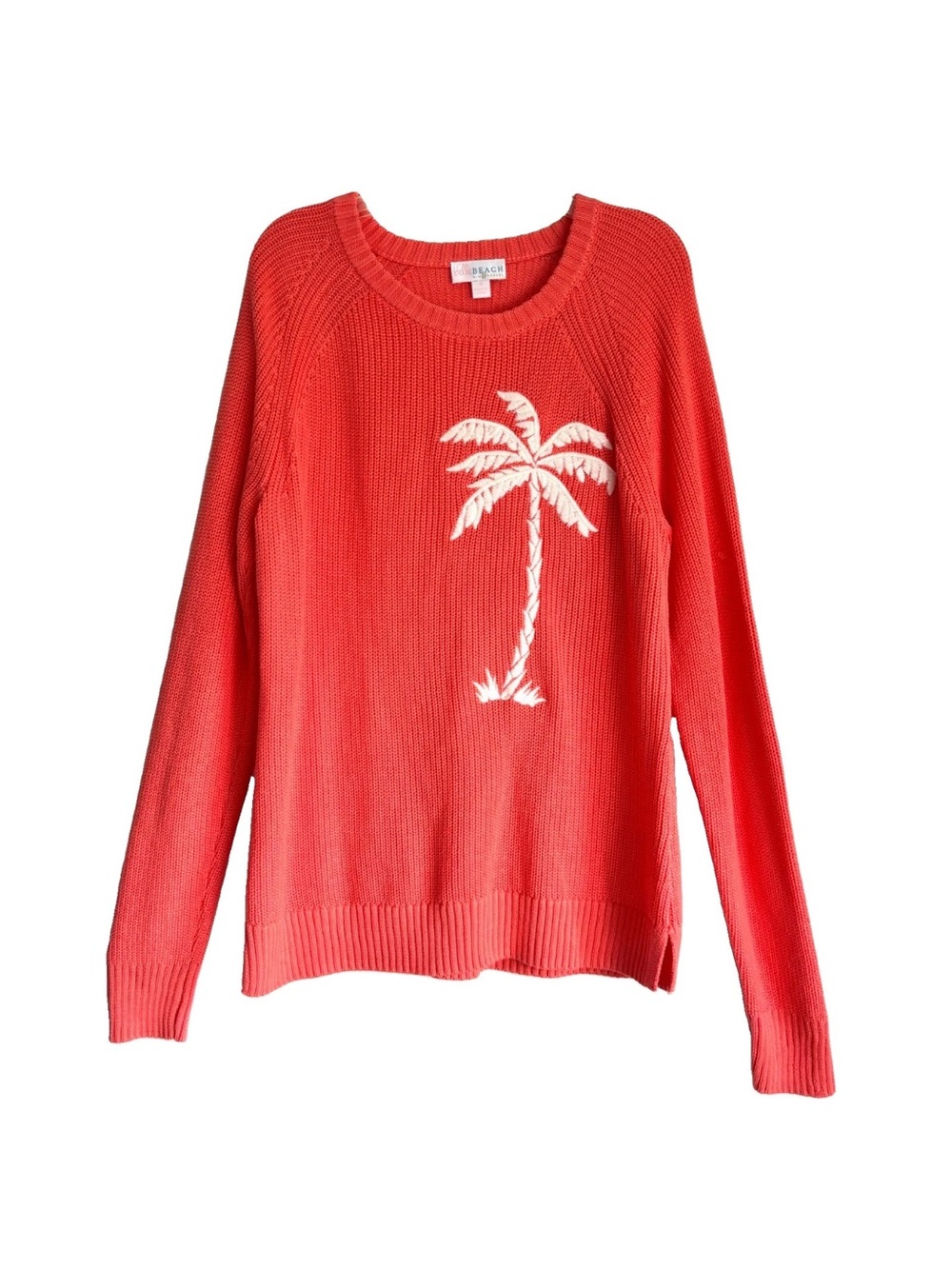 Belle by Kim Gravel Women's Top Sweater Sz M Palm Springs Shaker Orange